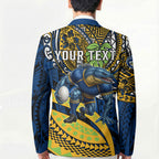 Personalised Parramatta Eels Blazer Polynesian Tribal Art Style With Muscular Eel Mascot
