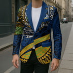 Personalised Parramatta Eels Blazer Polynesian Tribal Art Style With Muscular Eel Mascot