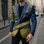 Personalised Parramatta Eels Blazer Polynesian Tribal Art Style With Muscular Eel Mascot