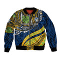 Personalised Parramatta Eels Bomber Jacket Polynesian Tribal Art Style With Muscular Eel Mascot