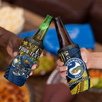 Personalised Parramatta Eels 4 in 1 Can Cooler Tumbler Polynesian Tribal Art Style With Muscular Eel Mascot