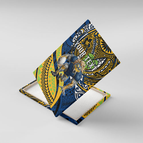 Personalised Parramatta Eels Canvas Wall Art Polynesian Tribal Art Style With Muscular Eel Mascot