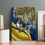 Personalised Parramatta Eels Canvas Wall Art Polynesian Tribal Art Style With Muscular Eel Mascot