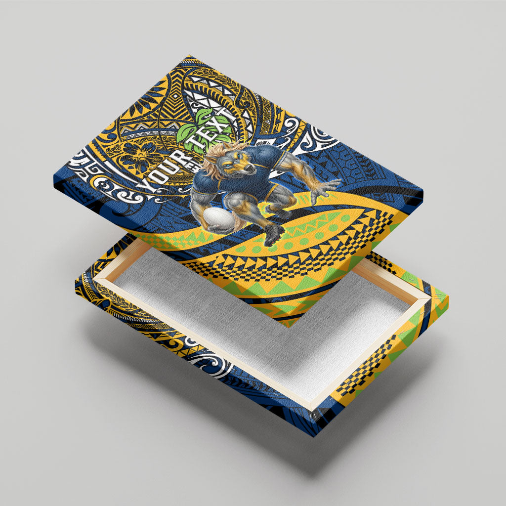 Personalised Parramatta Eels Canvas Wall Art Polynesian Tribal Art Style With Muscular Eel Mascot