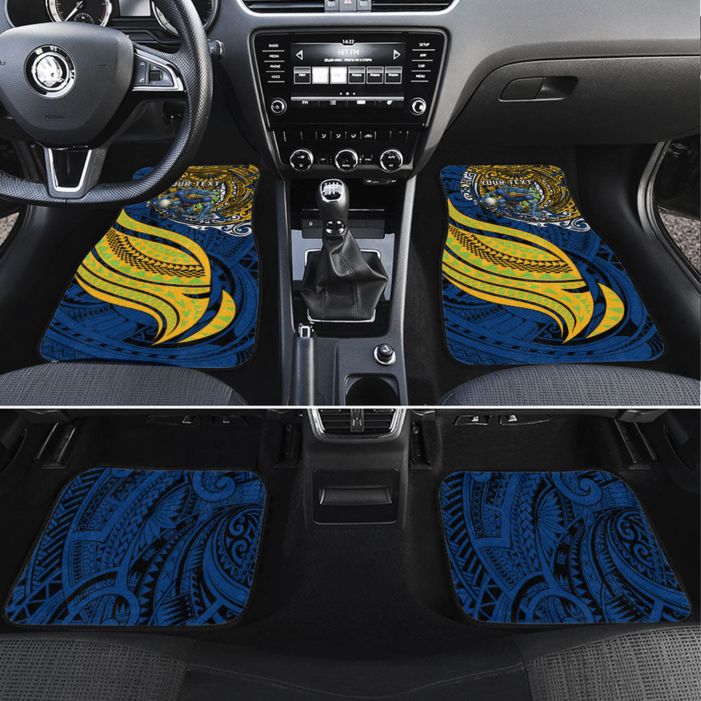 Personalised Parramatta Eels Car Mats Polynesian Tribal Art Style With Muscular Eel Mascot