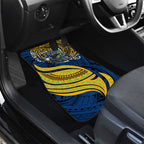 Personalised Parramatta Eels Car Mats Polynesian Tribal Art Style With Muscular Eel Mascot
