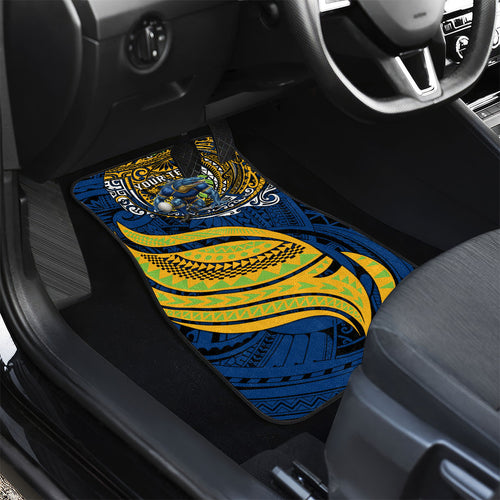 Personalised Parramatta Eels Car Mats Polynesian Tribal Art Style With Muscular Eel Mascot