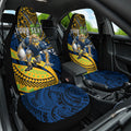Personalised Parramatta Eels Car Seat Cover Polynesian Tribal Art Style With Muscular Eel Mascot