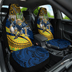 Personalised Parramatta Eels Car Seat Cover Polynesian Tribal Art Style With Muscular Eel Mascot