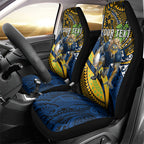 Personalised Parramatta Eels Car Seat Cover Polynesian Tribal Art Style With Muscular Eel Mascot