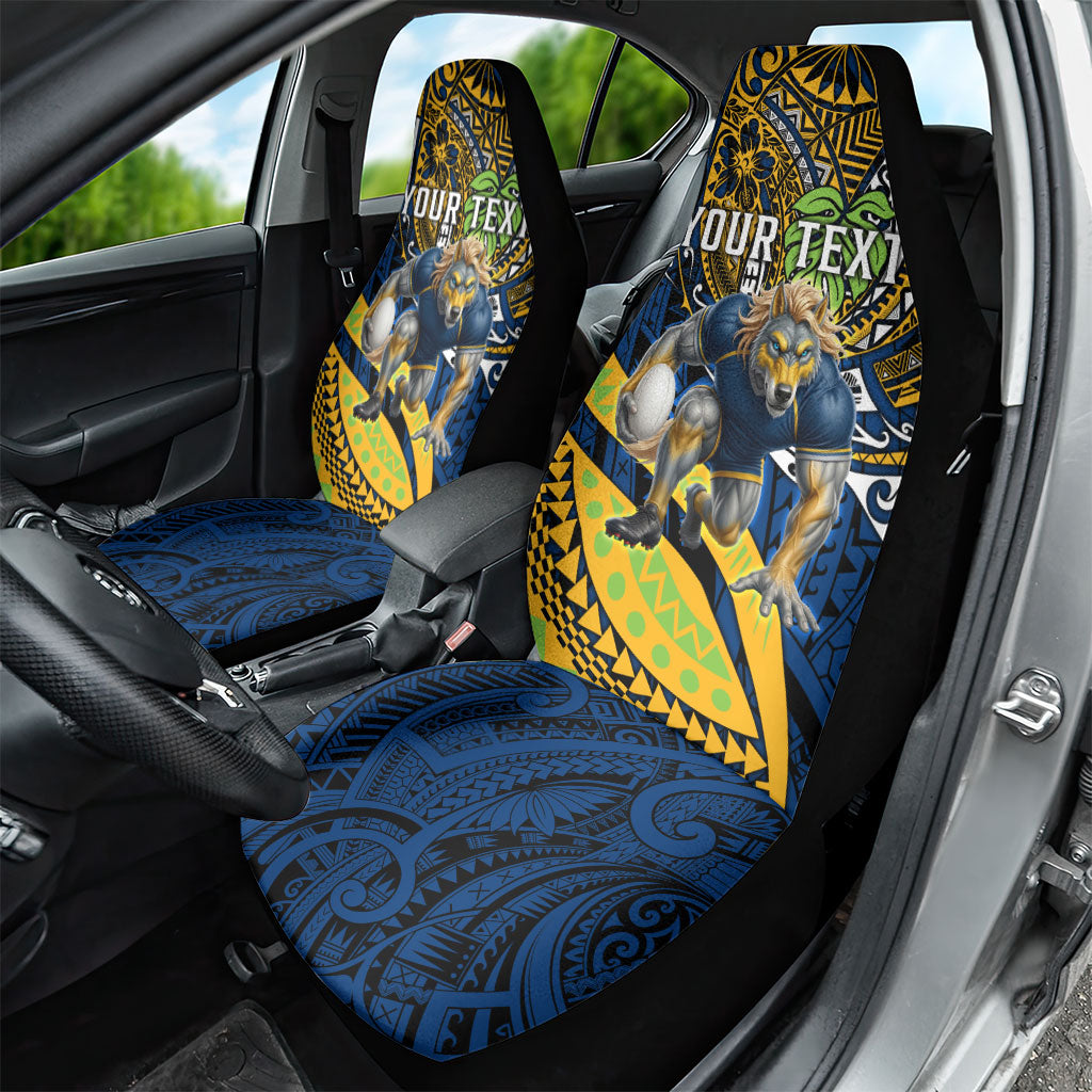 Personalised Parramatta Eels Car Seat Cover Polynesian Tribal Art Style With Muscular Eel Mascot