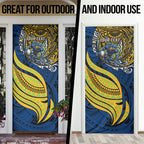 Personalised Parramatta Eels Door Cover Polynesian Tribal Art Style With Muscular Eel Mascot