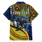 Personalised Parramatta Eels Family Matching Tank Maxi Dress and Hawaiian Shirt Polynesian Tribal Art Style With Muscular Eel Mascot