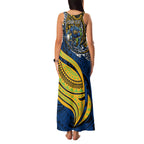 Personalised Parramatta Eels Family Matching Tank Maxi Dress and Hawaiian Shirt Polynesian Tribal Art Style With Muscular Eel Mascot