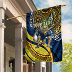 Personalised Parramatta Eels Garden Flag Polynesian Tribal Art Style With Muscular Eel Mascot
