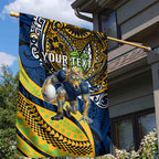 Personalised Parramatta Eels Garden Flag Polynesian Tribal Art Style With Muscular Eel Mascot