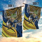 Personalised Parramatta Eels Garden Flag Polynesian Tribal Art Style With Muscular Eel Mascot