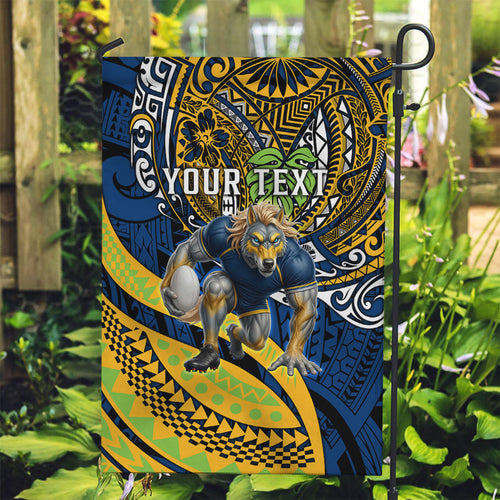 Personalised Parramatta Eels Garden Flag Polynesian Tribal Art Style With Muscular Eel Mascot