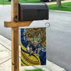 Personalised Parramatta Eels Garden Flag Polynesian Tribal Art Style With Muscular Eel Mascot