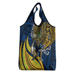 Personalised Parramatta Eels Grocery Bag Polynesian Tribal Art Style With Muscular Eel Mascot
