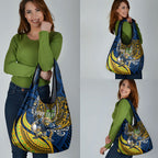 Personalised Parramatta Eels Grocery Bag Polynesian Tribal Art Style With Muscular Eel Mascot