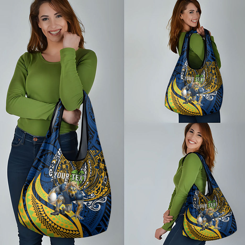 Personalised Parramatta Eels Grocery Bag Polynesian Tribal Art Style With Muscular Eel Mascot