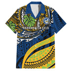 Personalised Parramatta Eels Hawaiian Shirt Polynesian Tribal Art Style With Muscular Eel Mascot