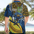Personalised Parramatta Eels Hawaiian Shirt Polynesian Tribal Art Style With Muscular Eel Mascot