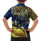 Personalised Parramatta Eels Hawaiian Shirt Polynesian Tribal Art Style With Muscular Eel Mascot