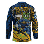 Personalised Parramatta Eels Hockey Jersey Polynesian Tribal Art Style With Muscular Eel Mascot