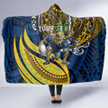 Personalised Parramatta Eels Hooded Blanket Polynesian Tribal Art Style With Muscular Eel Mascot
