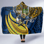 Personalised Parramatta Eels Hooded Blanket Polynesian Tribal Art Style With Muscular Eel Mascot