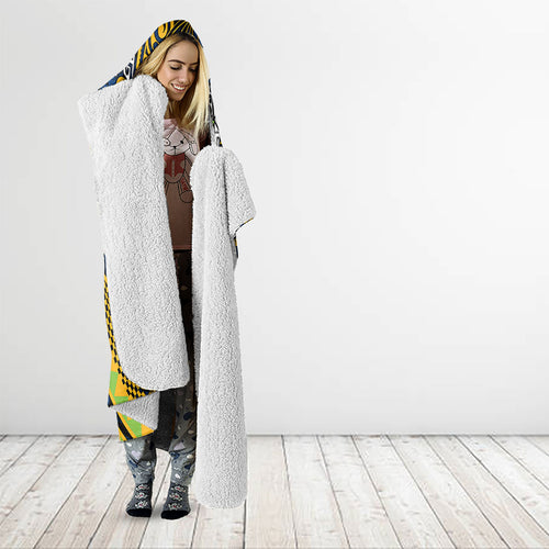 Personalised Parramatta Eels Hooded Blanket Polynesian Tribal Art Style With Muscular Eel Mascot