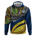 Personalised Parramatta Eels Hoodie Polynesian Tribal Art Style With Muscular Eel Mascot