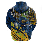 Personalised Parramatta Eels Hoodie Polynesian Tribal Art Style With Muscular Eel Mascot