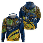 Personalised Parramatta Eels Hoodie Polynesian Tribal Art Style With Muscular Eel Mascot