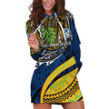 Personalised Parramatta Eels Hoodie Dress Polynesian Tribal Art Style With Muscular Eel Mascot