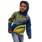 Personalised Parramatta Eels Kid Hoodie Polynesian Tribal Art Style With Muscular Eel Mascot