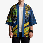 Personalised Parramatta Eels Kimono Polynesian Tribal Art Style With Muscular Eel Mascot