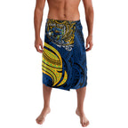 Personalised Parramatta Eels Lavalava Polynesian Tribal Art Style With Muscular Eel Mascot