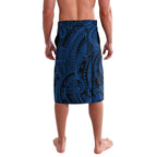 Personalised Parramatta Eels Lavalava Polynesian Tribal Art Style With Muscular Eel Mascot