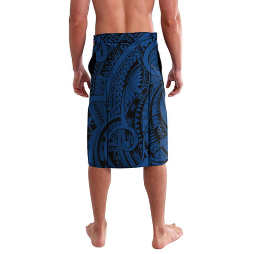 Personalised Parramatta Eels Lavalava Polynesian Tribal Art Style With Muscular Eel Mascot