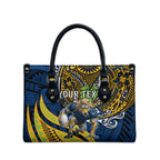 Personalised Parramatta Eels Leather Bag Polynesian Tribal Art Style With Muscular Eel Mascot