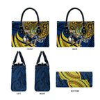 Personalised Parramatta Eels Leather Bag Polynesian Tribal Art Style With Muscular Eel Mascot