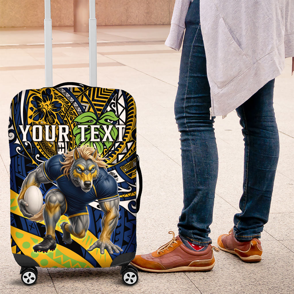 Personalised Parramatta Eels Luggage Cover Polynesian Tribal Art Style With Muscular Eel Mascot