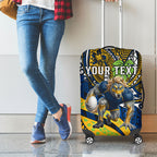 Personalised Parramatta Eels Luggage Cover Polynesian Tribal Art Style With Muscular Eel Mascot