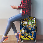Personalised Parramatta Eels Luggage Cover Polynesian Tribal Art Style With Muscular Eel Mascot