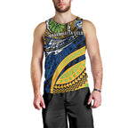 Personalised Parramatta Eels Men Tank Top Polynesian Tribal Art Style With Muscular Eel Mascot