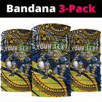 Personalised Parramatta Eels Neck Gaiter Polynesian Tribal Art Style With Muscular Eel Mascot