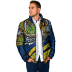Personalised Parramatta Eels Padded Jacket Polynesian Tribal Art Style With Muscular Eel Mascot